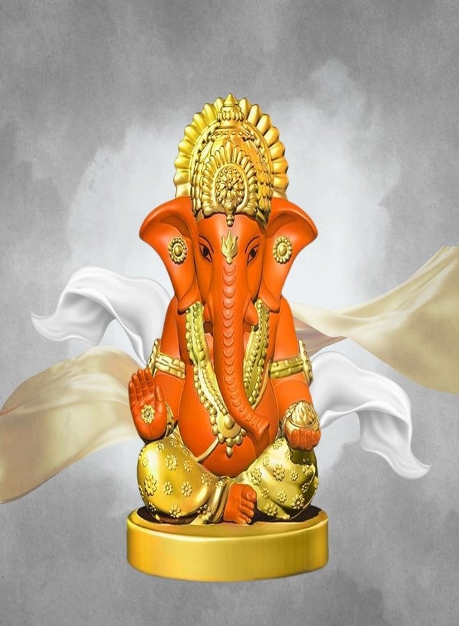 BLADESMITH Ganesh Ji for Puja, Ganpati Murti, Ganesh Idol for Home, Office, Living Room, Decorative Items, and Home Decor (Orange) - Image 1